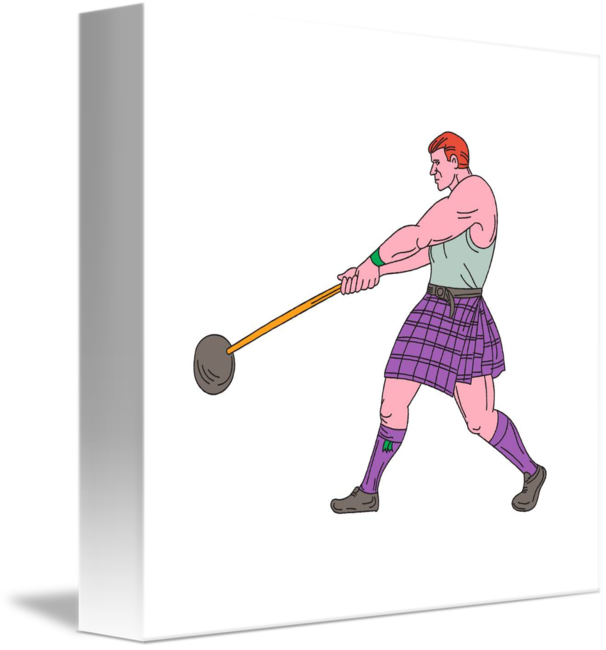 606x650 Weight Throw Highland Games Athlete Drawing By Aloysius Patrimonio