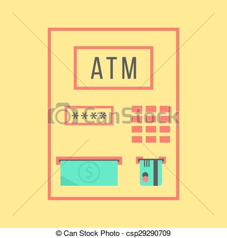 450x470 Simple Atm Template Isolated On Yellow Background. Concept