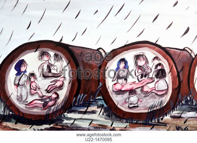 640x465 Hiroshima (Japan) A Child Drawing Depicting Victims