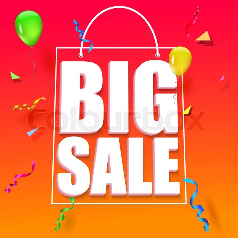 800x800 Big Sale Advertisement. Colorful Expressive, Attention Drawing