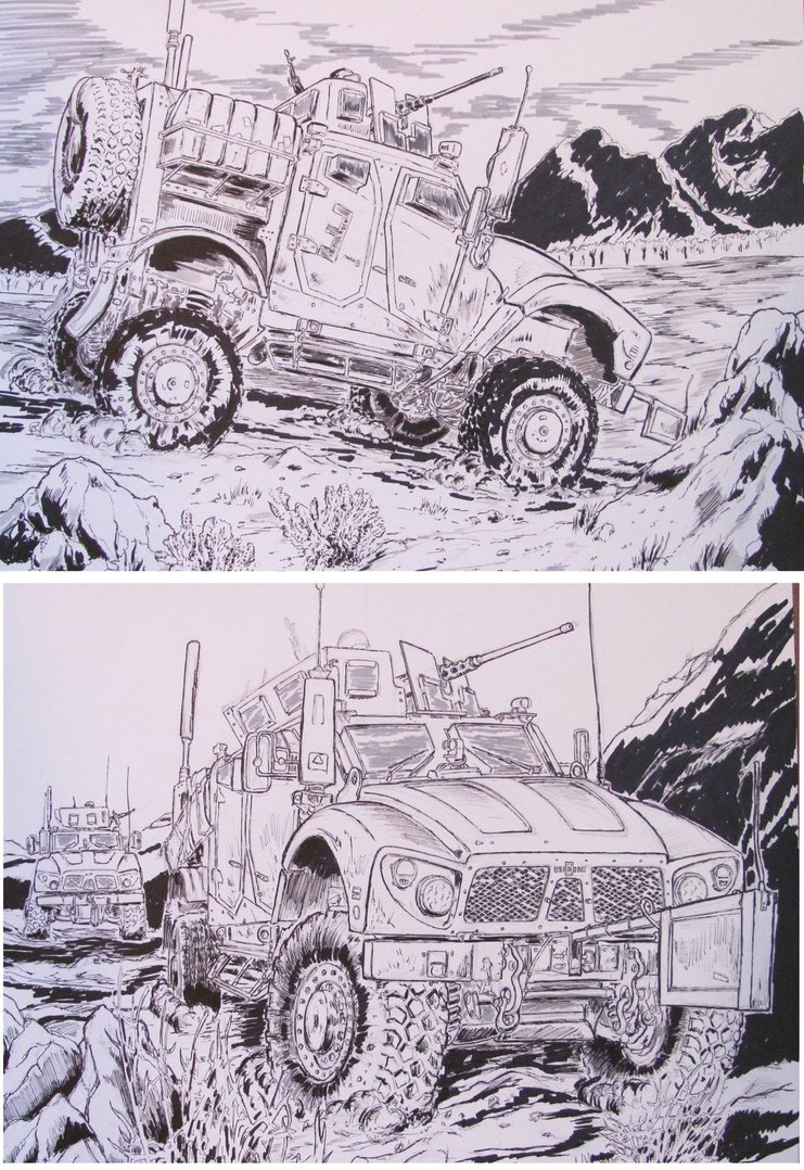 741x1078 2 M Atv Drawings Military Trucks In Combat By Brokenhill