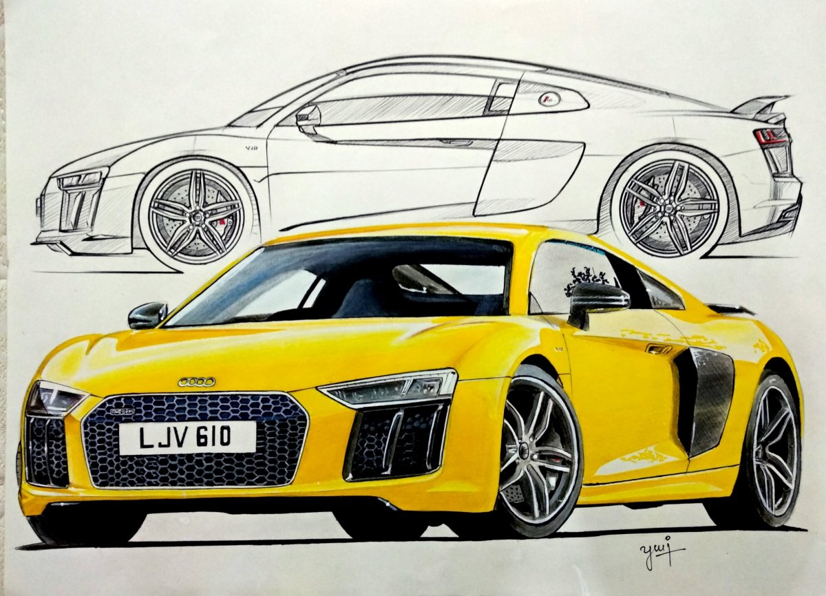 Audi R8 Drawing at GetDrawings | Free download