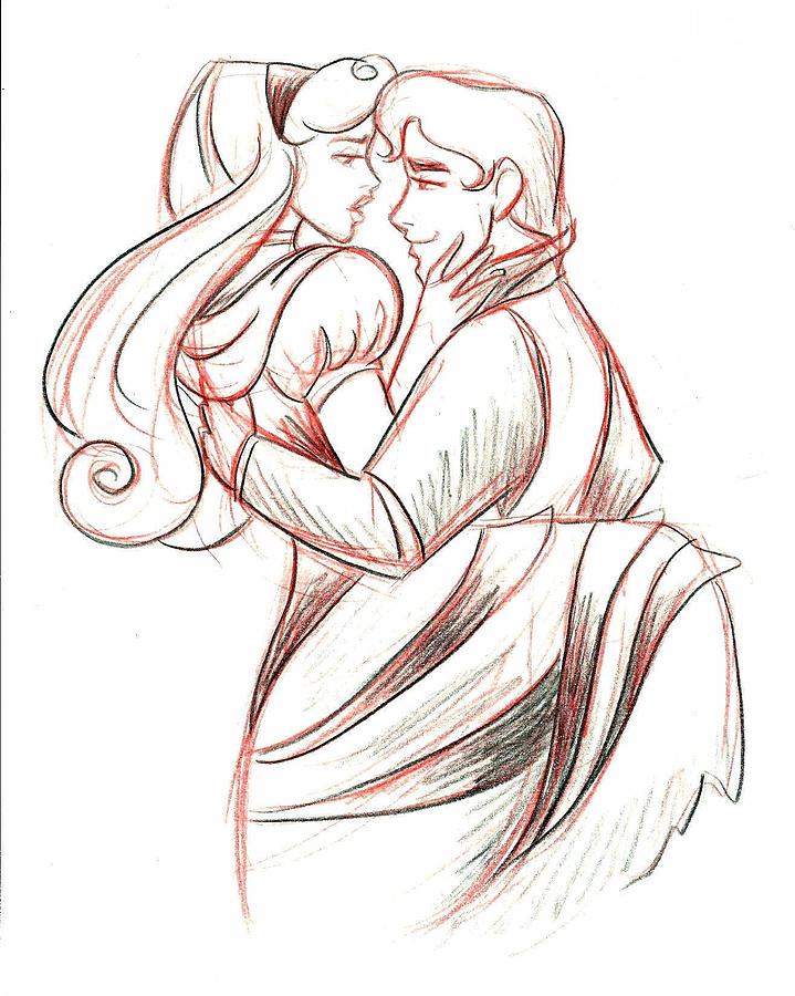 719x900 Philip And Aurora Drawing By Mary Jet