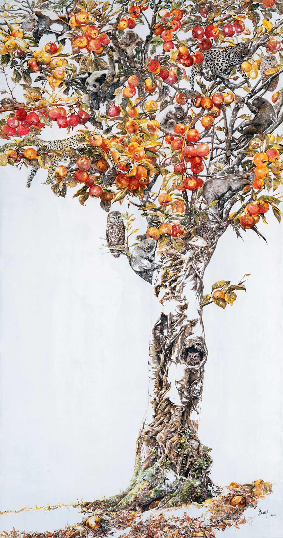932x1772 Drunk In Autumn A Towering New Acrylic Ink Drawing By Zhao Na