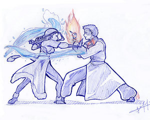 300x240 Avatar The Last Airbender Images Zutara Bending Battle Wallpaper