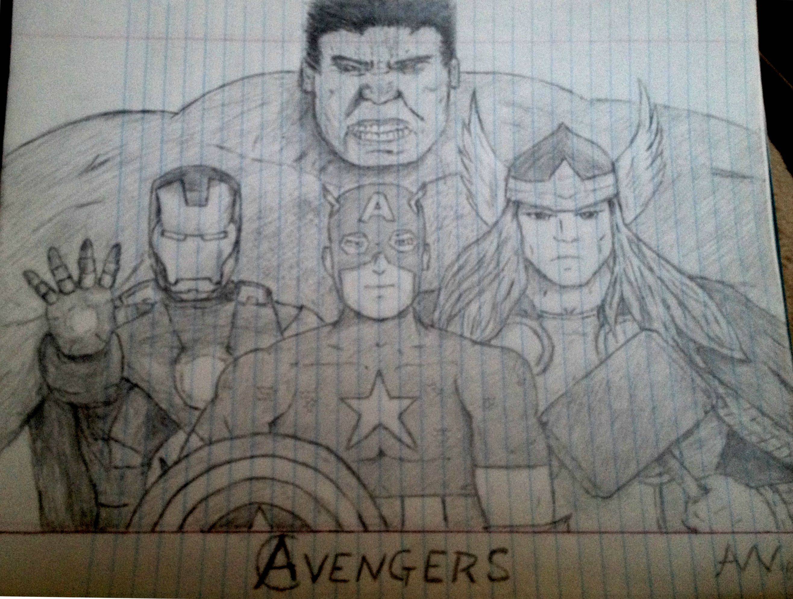 2632x1987 Pencil Drawing I Did Of The Avengers Avengers