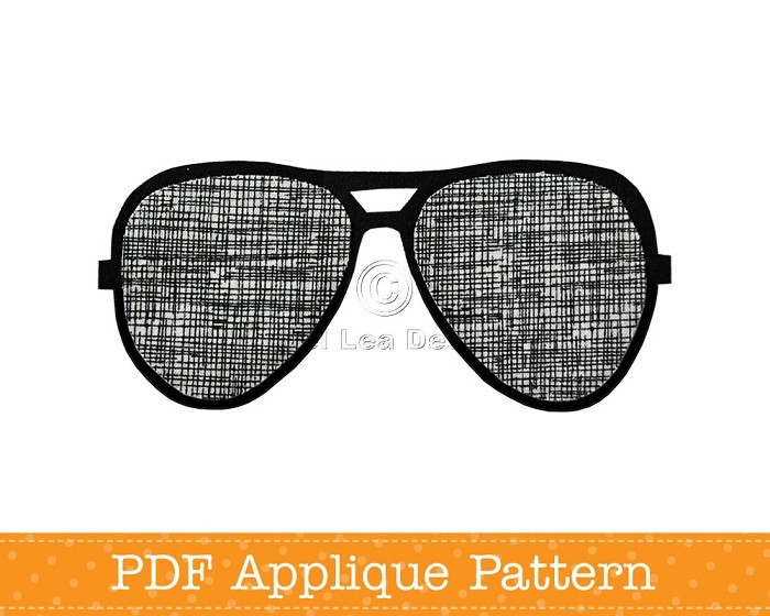 700x560 Sunglasses Applique Template Aviators Pdf Pattern Angel Lea