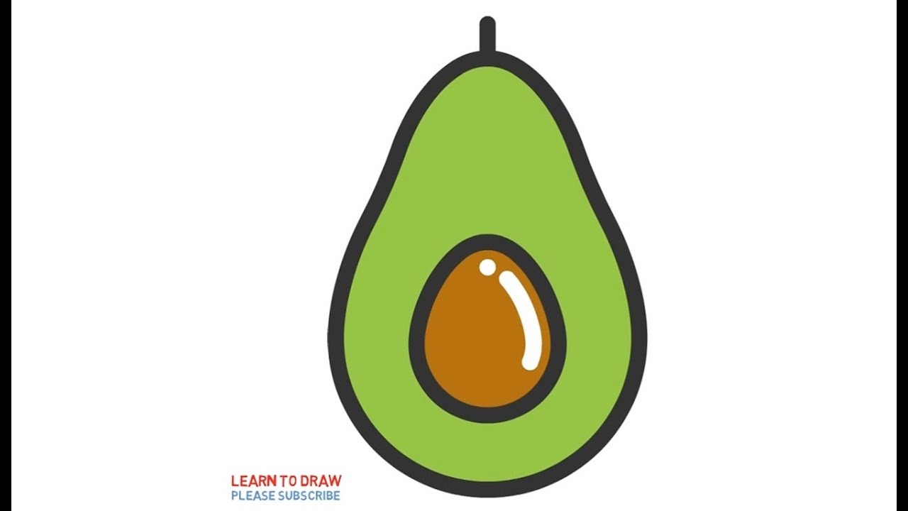 1280x720 How To Draw A Avocado Step By Step For Kids