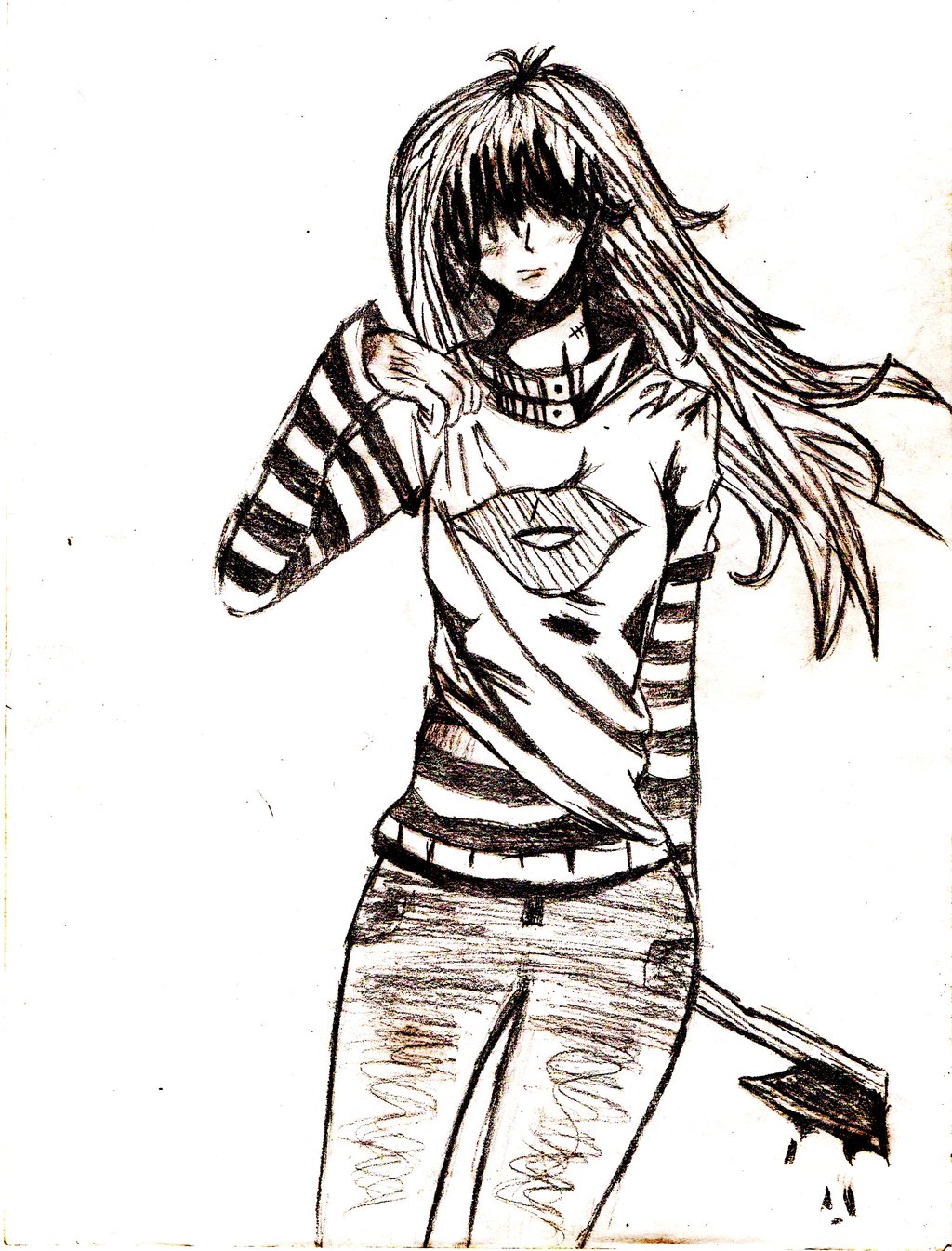 1024x1345 Girl With Ax By Cute But Insane