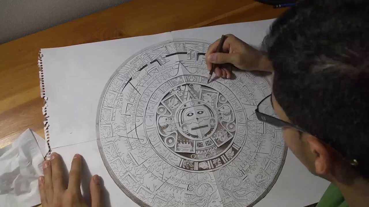 1280x720 Aztec Calendar Drawing Time Lapse