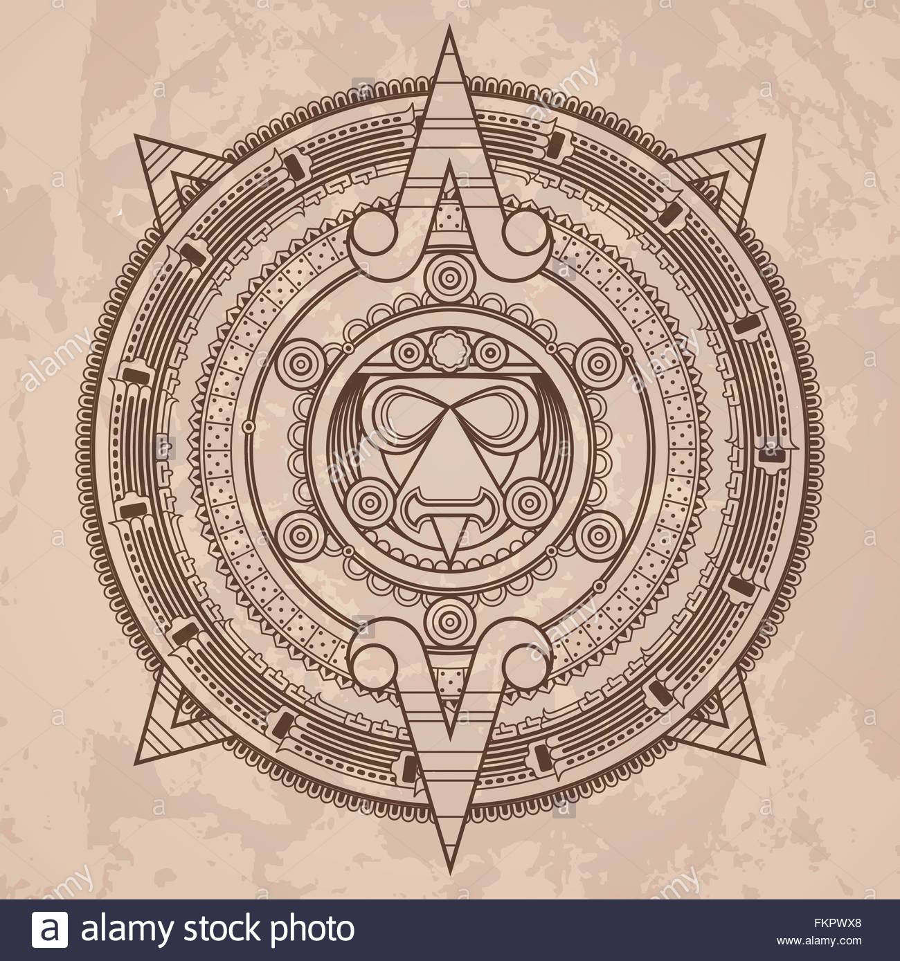 1300x1389 Vector Circular Pattern In The Style Of The Aztec Calendar Stone