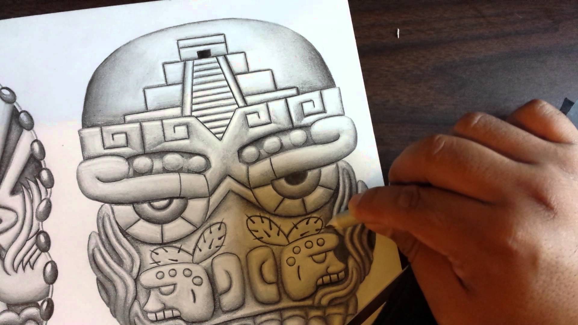 1920x1080 Drawing Aztec Skulls.