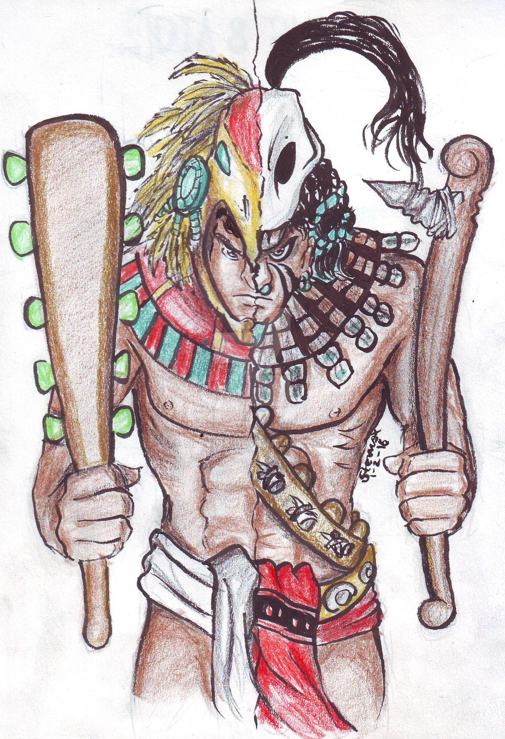 1024x1497 Warrior <b>Aztec</b> Vs Warrior Maya 01022016 By Steviox.