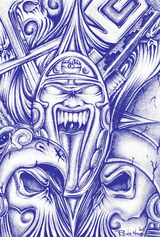 608x900 Aztec Warrior Drawings Fine Art America