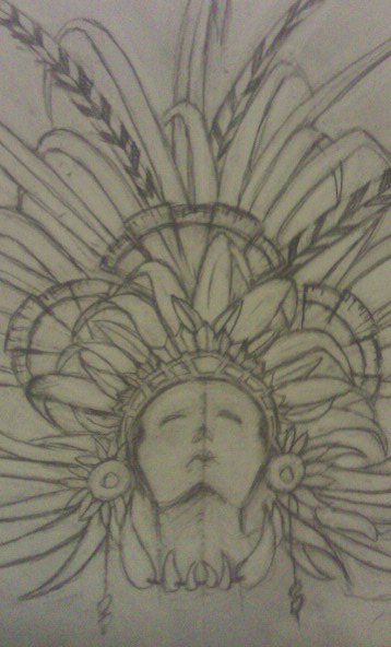 358x592 Mayan Headdress Sketch By Dmvcustomdesign