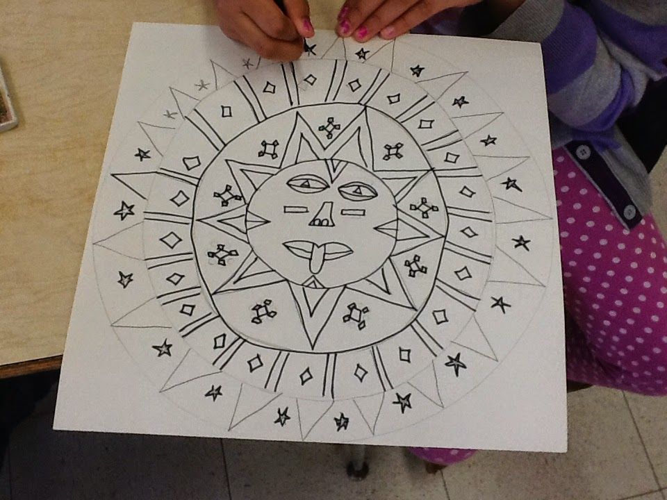 960x720 Art Inklings How To Draw Aztec Sun Stones Historyd Math In