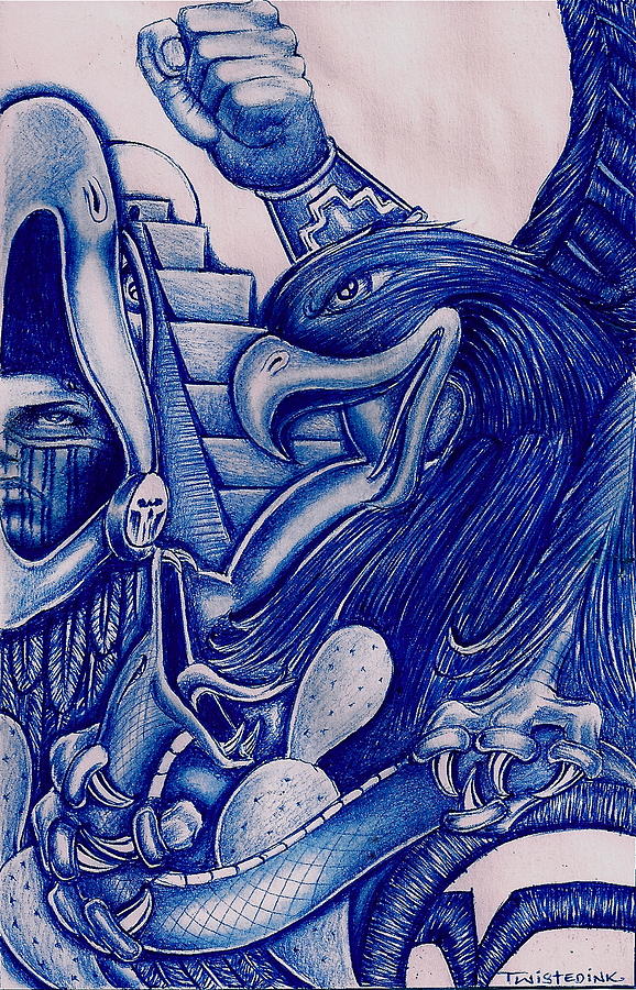 578x900 Aztec Warrior Pride Drawing By Rene Nava