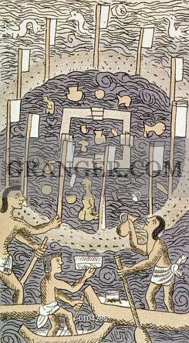 275x500 Image Of Aztec Religious Ceremony.