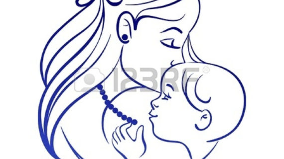 570x320 Mom And Baby Drawing Mother And Baby Drawing