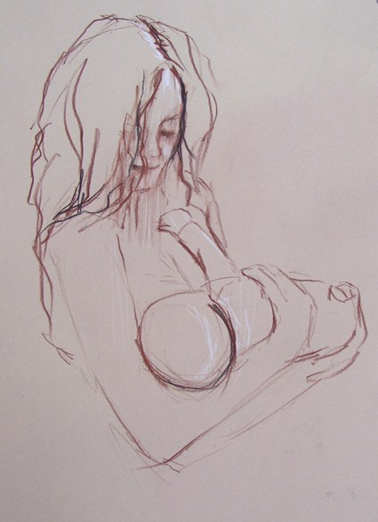 425x588 Mother And Baby Drawings