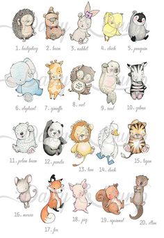 236x342 Baby Animal Illustrations