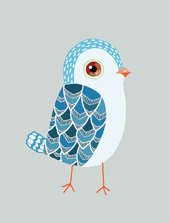 570x747 Blue Baby Bird Art Print Bird Print Nursery By Courtneyoquist