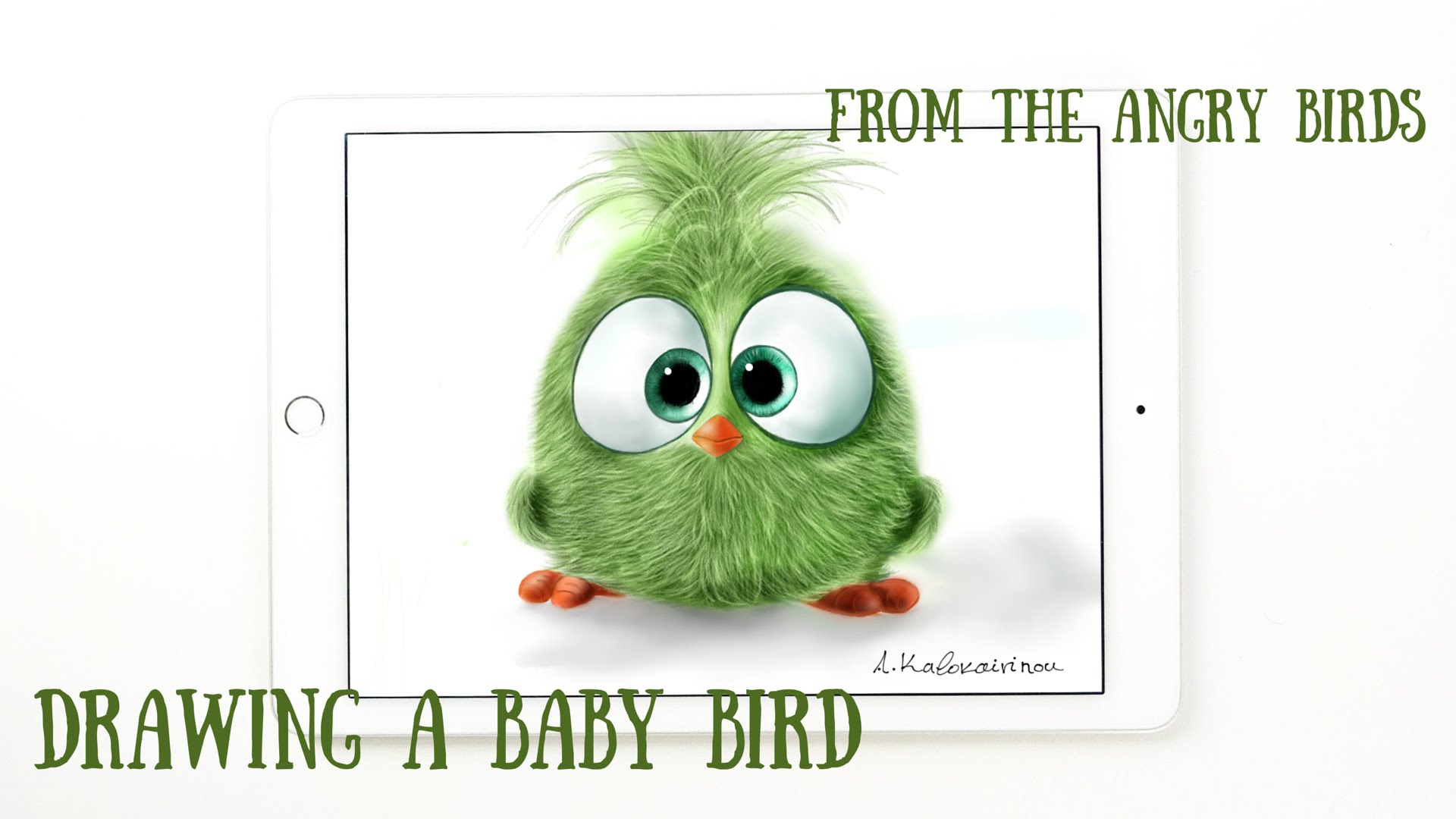 1920x1080 Drawing A Baby Bird From The Angry Birds