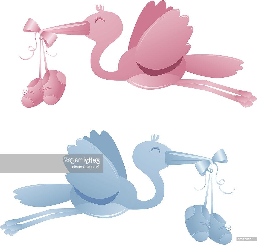 1024x977 Top Flying Storks With Baby Booties Vector Drawing