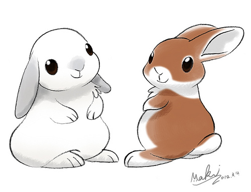 500x383 Cute Rabbit Illustration