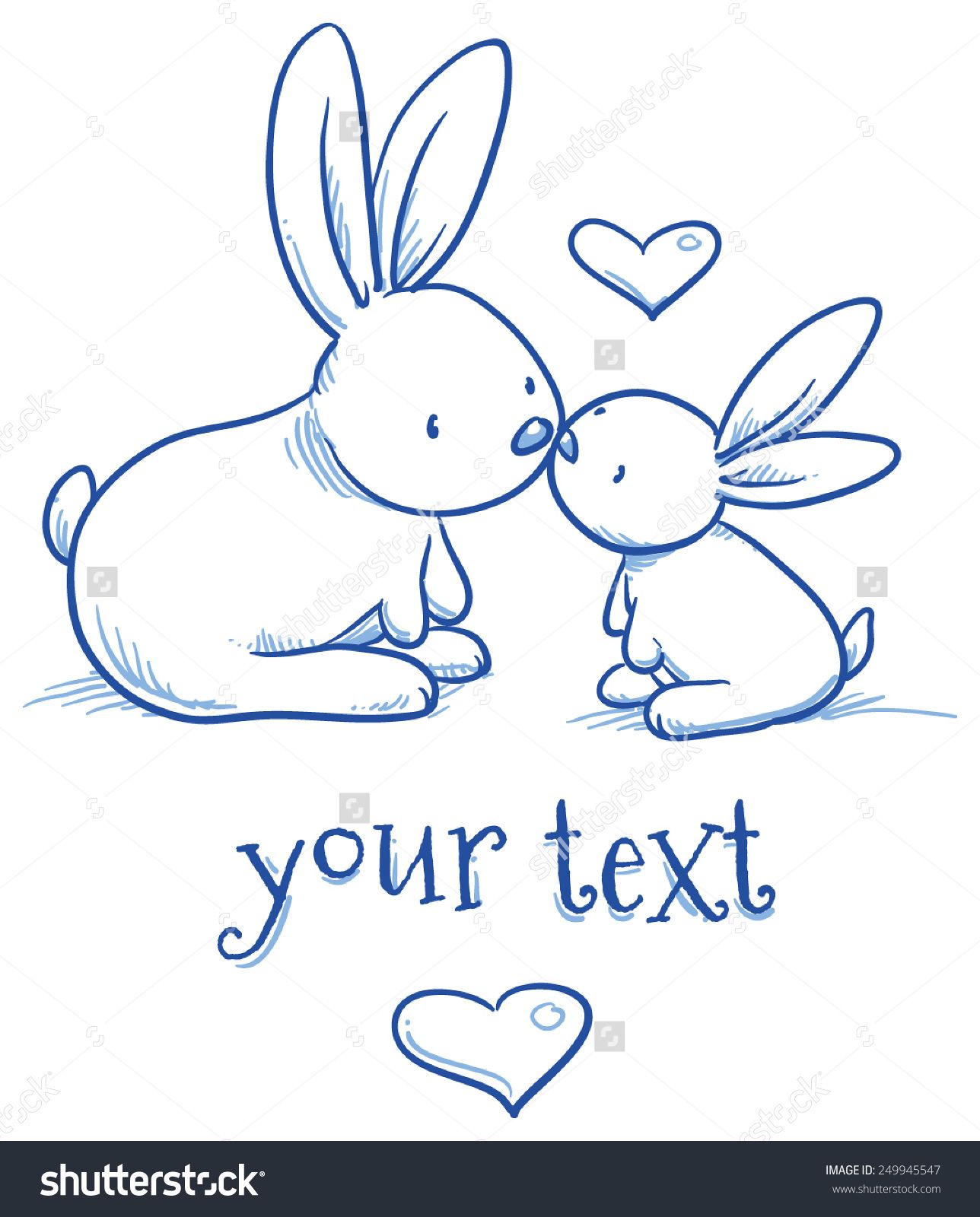1288x1600 Stock Vector Cute Baby Bunny And Adult Kissing Hugging Happy