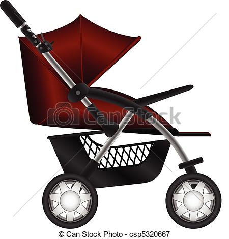 450x470 Layered Illustration Set Of Baby Carriage In Vector. Vectors