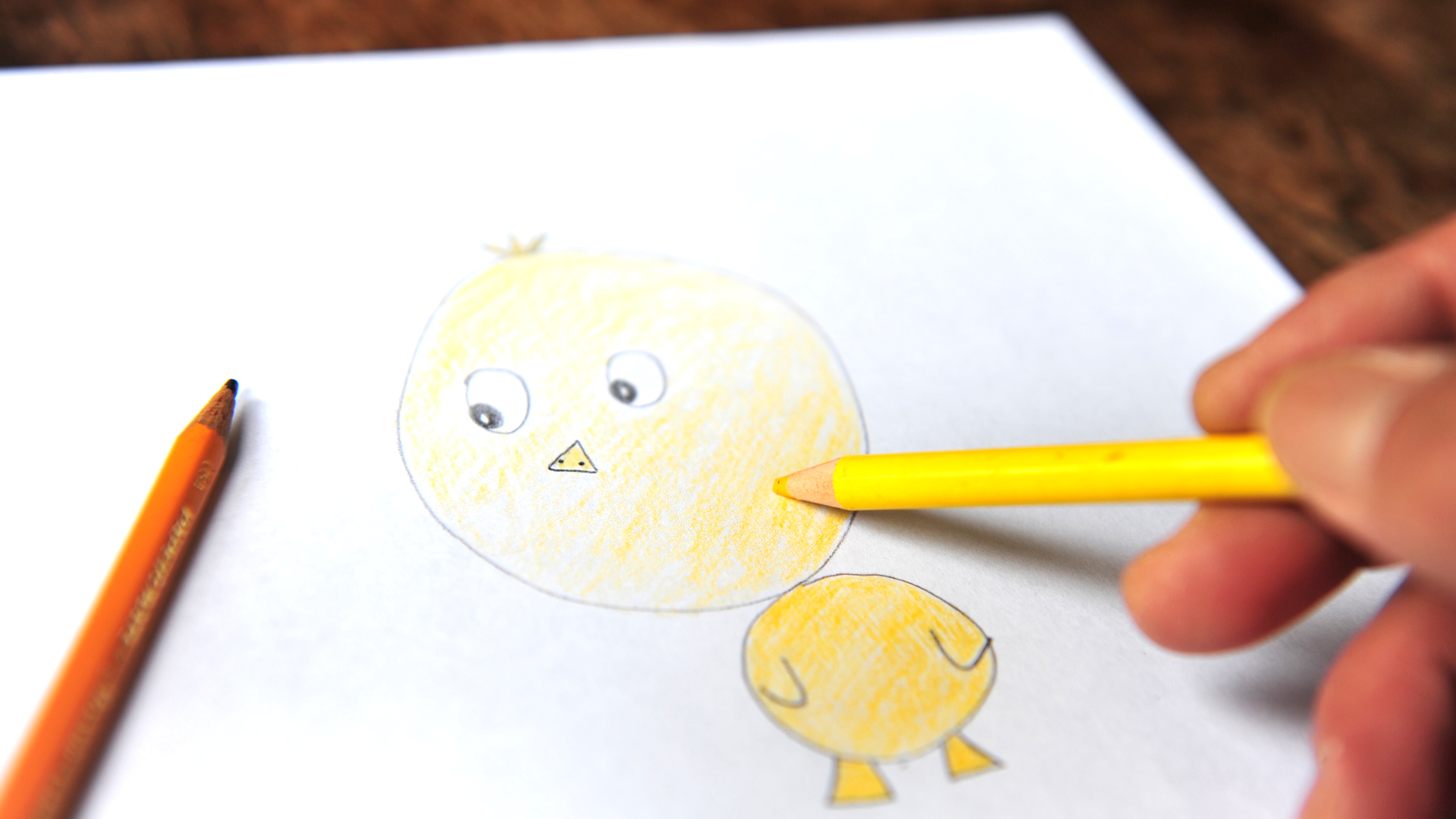 3200x1800 How To Draw A Cartoon Baby Chick 7 Steps (With Pictures)