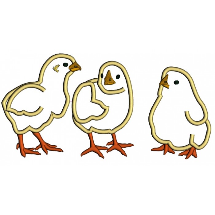 700x700 Baby Chicks Applique Machine Embroidery Design Digitized Pattern