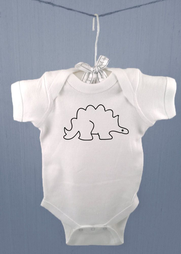 714x1000 A White Onesie With A Simple Drawing Of A Stegosaurus. Get One,