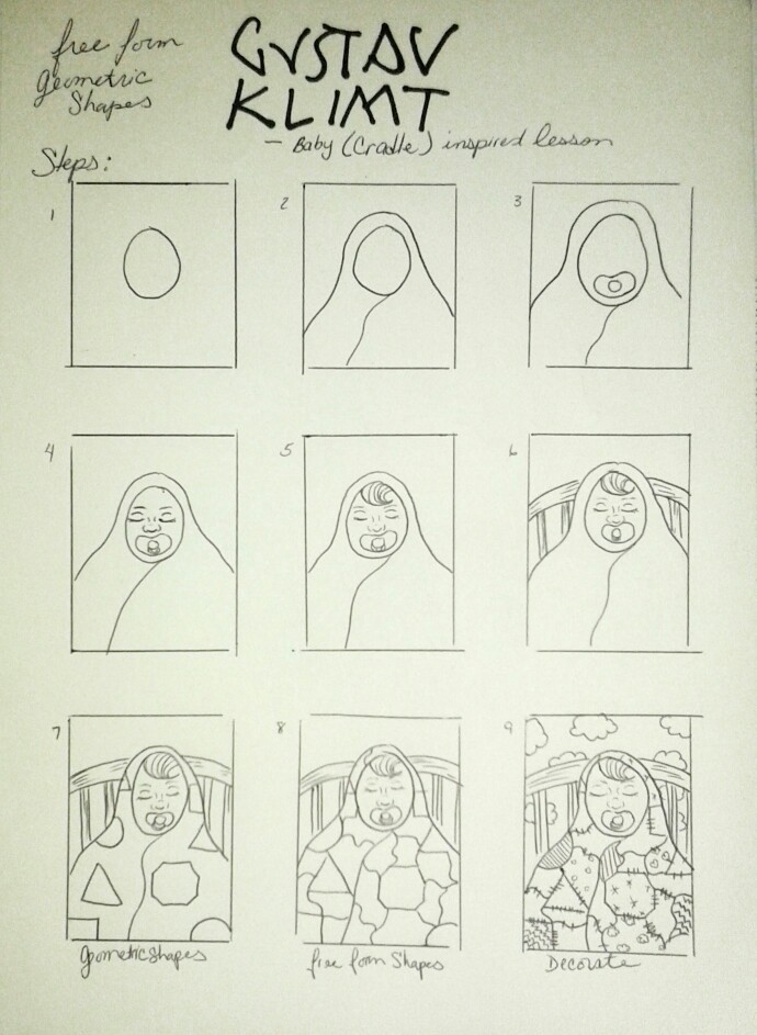 690x943 Gustav Klimt Baby, Cradle Inspired Lesson Klimt And Art Nouvaeu