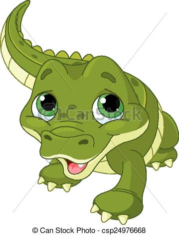 359x470 Illustration Of Very Cute Baby Alligator Clip Art Vector