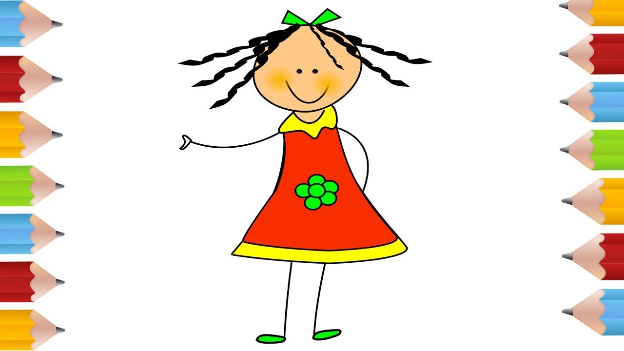 1280x720 Coloring Pages Doll Drawing For Kid