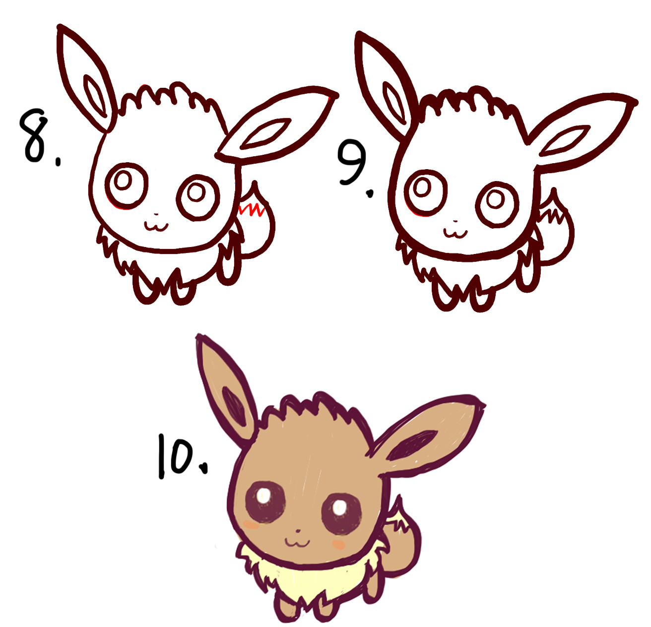 1312x1264 How To Draw Cute Baby Chibi Eevee From Pokemon Easy Step By Step