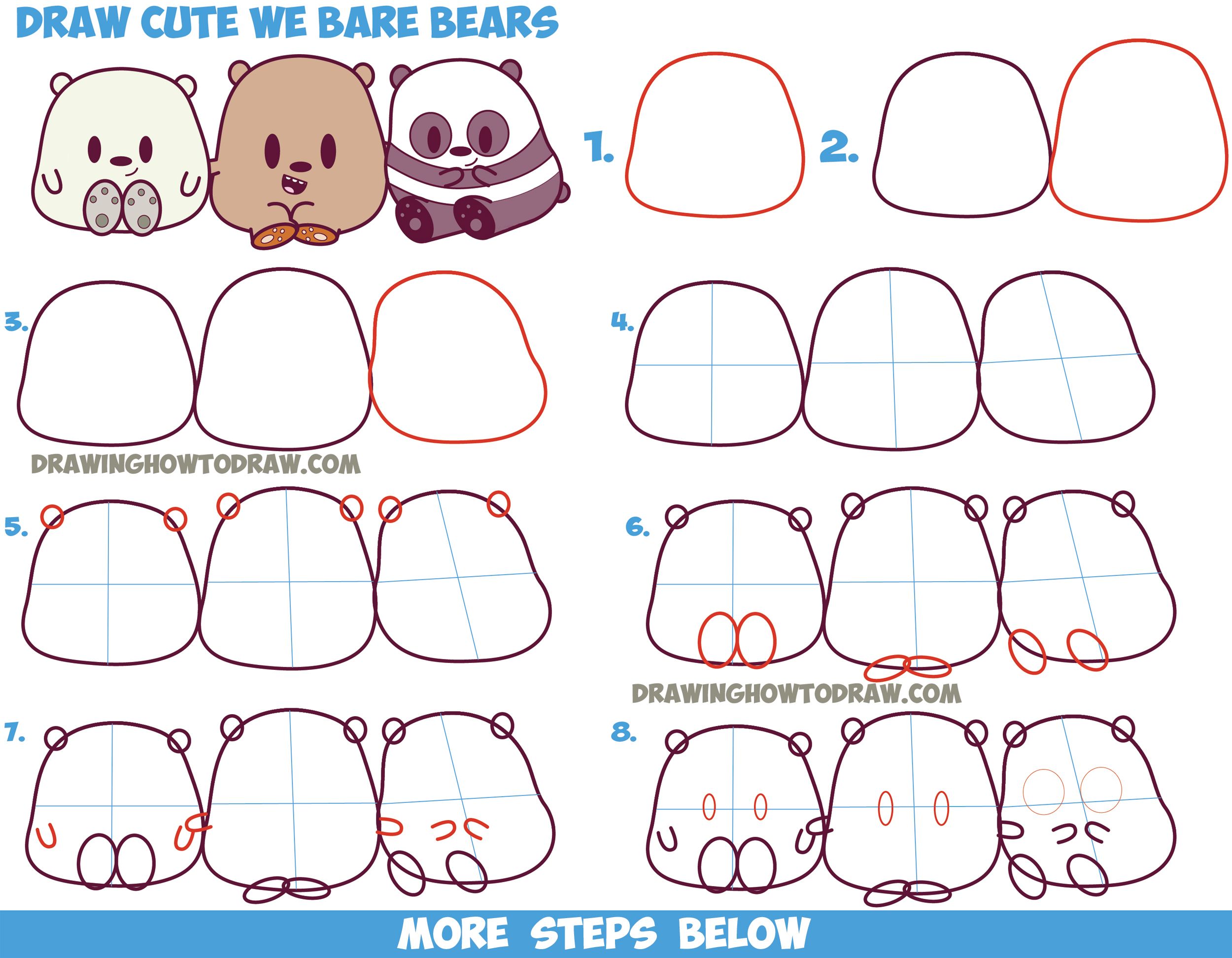 2500x1945 How To Draw We Bare Bears (Cute Kawaii Chibi Baby Style