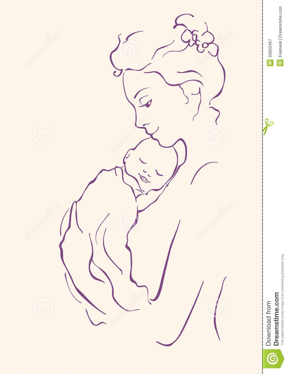 1004x1300 Mother Child Line Drawing Baby Her Arms Light Backgroun 33603497