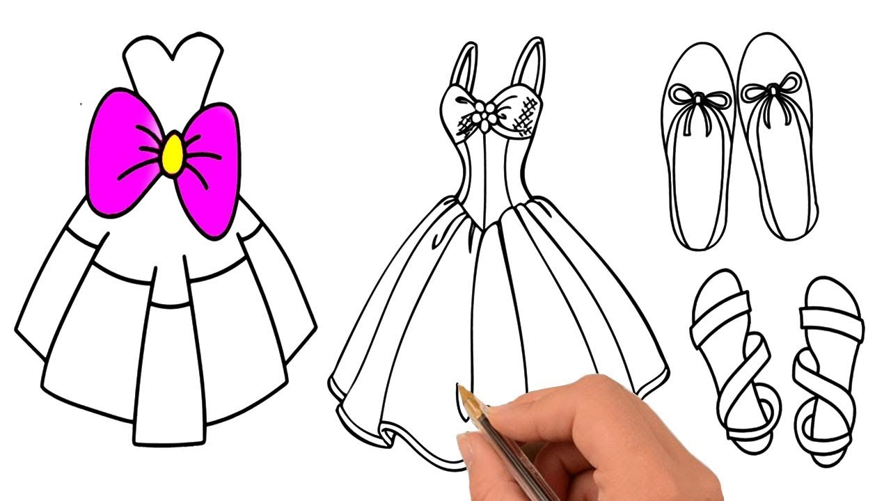 1280x720 Drawing And Coring Accessories For Girls, How To Draw Dress