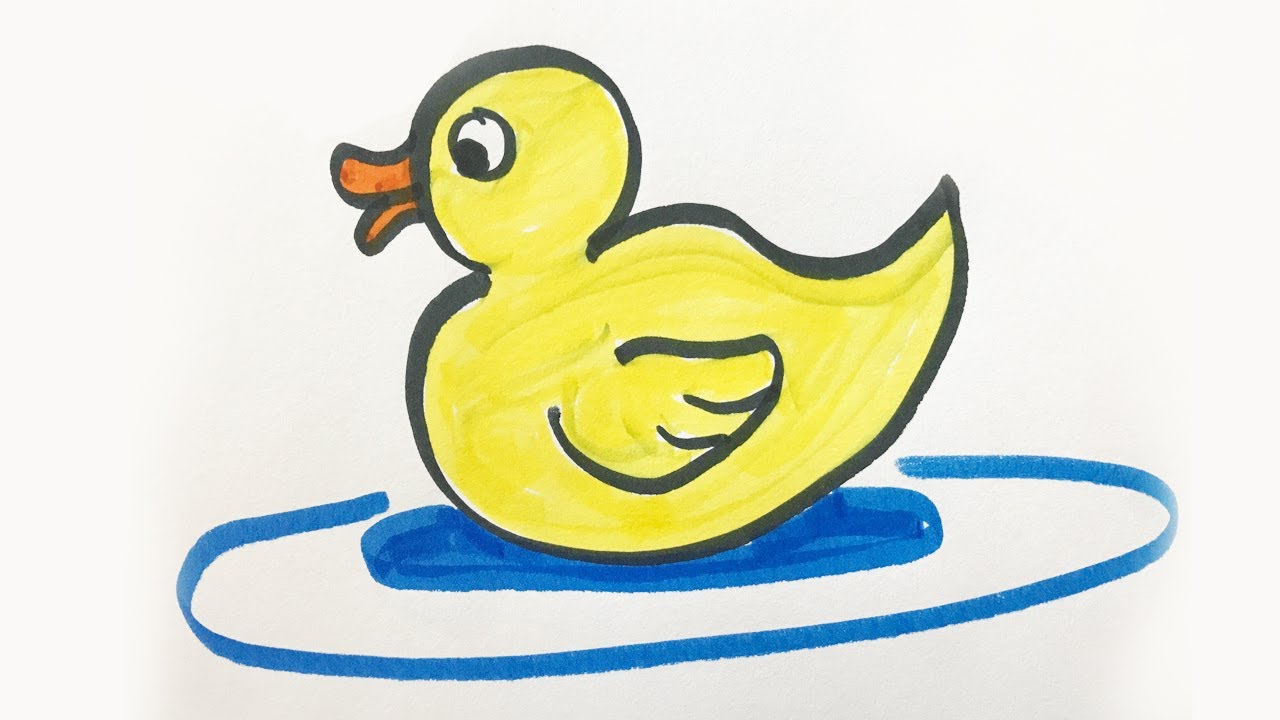 1280x720 How To Draw And Color A Baby Duck For Kids!