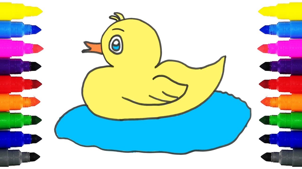 1280x720 How To Draw Baby Duck Kids Drawing And Coloring Baby Duck
