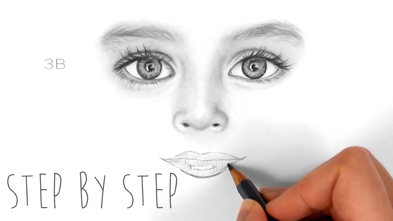 1280x720 Step By Step How To Draw Shade Realistic Eyes, Nose And Lips