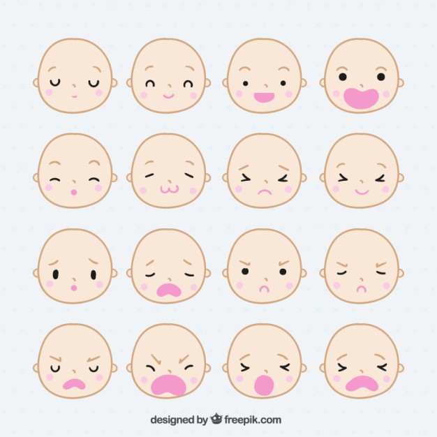 626x626 Sketchy Baby Faces Vector Free Download