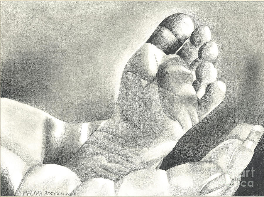 900x671 Baby Foot Drawing By Martha Booysen
