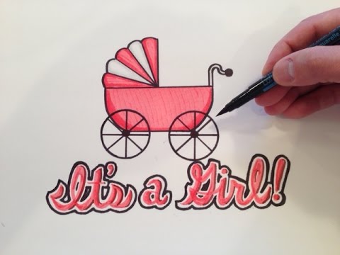 480x360 How To Draw It's A Girl! Baby Shower