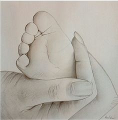 236x240 Custom Charcoal Drawing From Your Photo Of Baby Hands (Not