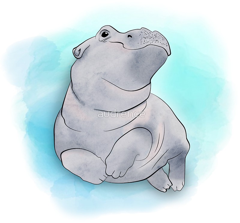 800x746 Fiona The Baby Hippo Swimming Stickers By Audrence Redbubble