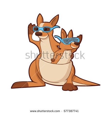 450x470 Cartoon Kangaroo With Glasses And Kangaroo Bespectacled Vector